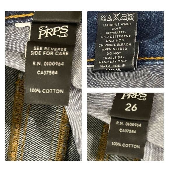PRPS Women's Gaucho Cropped Wide Leg Jeans Dark Wash 100% Cotton Size 26 New - Picture 12 of 16